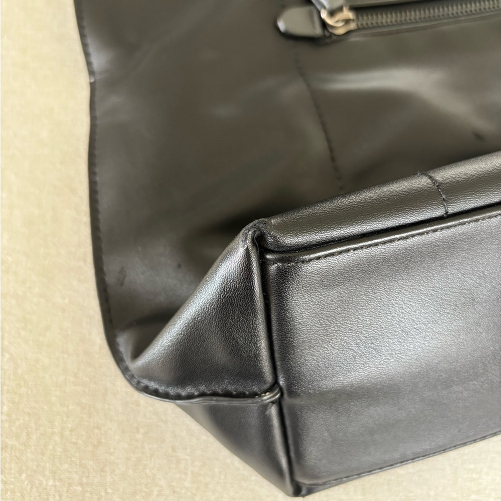 Roots 73 leather tote handbag black grey - Picture 3 of 11